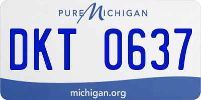 MI license plate DKT0637