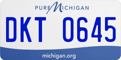 MI license plate DKT0645