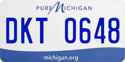 MI license plate DKT0648