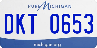 MI license plate DKT0653