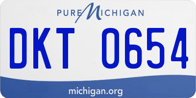 MI license plate DKT0654