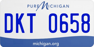 MI license plate DKT0658