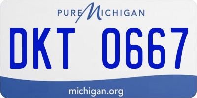 MI license plate DKT0667