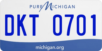 MI license plate DKT0701