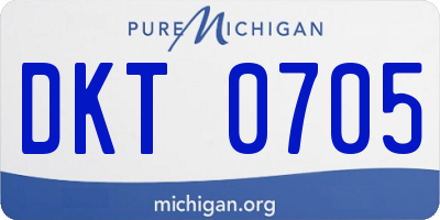 MI license plate DKT0705