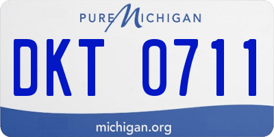 MI license plate DKT0711