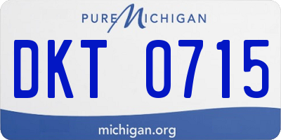 MI license plate DKT0715
