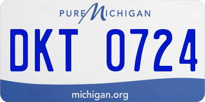 MI license plate DKT0724