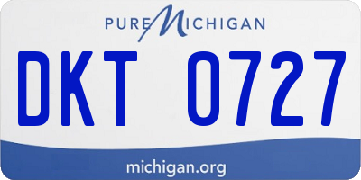 MI license plate DKT0727