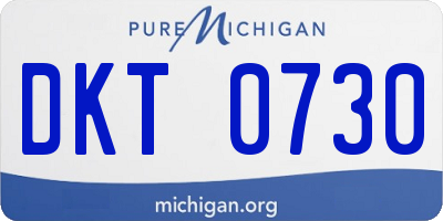 MI license plate DKT0730