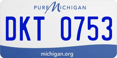 MI license plate DKT0753