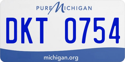 MI license plate DKT0754