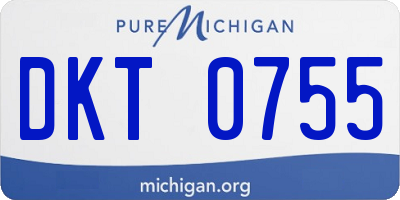 MI license plate DKT0755
