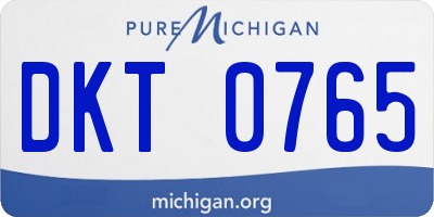 MI license plate DKT0765