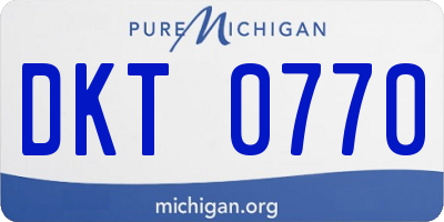 MI license plate DKT0770
