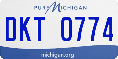 MI license plate DKT0774