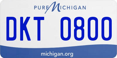 MI license plate DKT0800