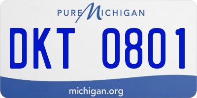 MI license plate DKT0801