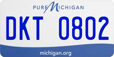 MI license plate DKT0802