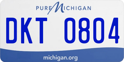 MI license plate DKT0804