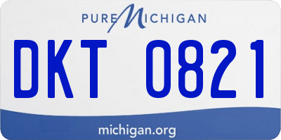MI license plate DKT0821