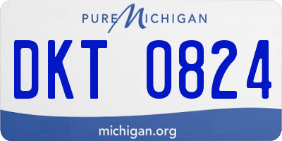MI license plate DKT0824