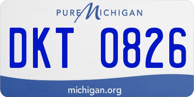 MI license plate DKT0826
