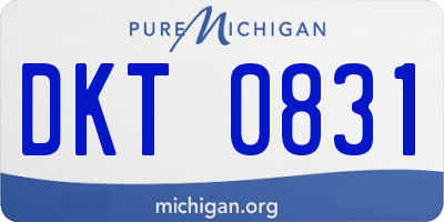 MI license plate DKT0831