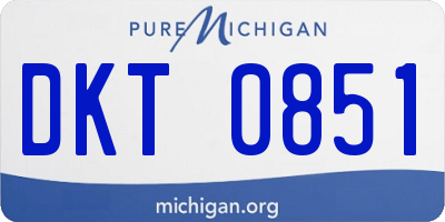MI license plate DKT0851