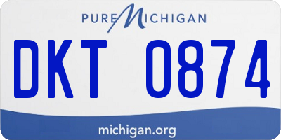MI license plate DKT0874