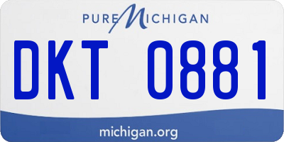 MI license plate DKT0881