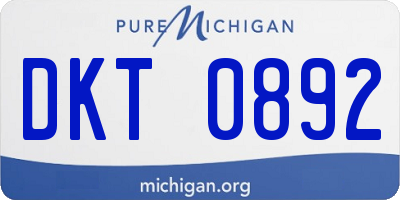 MI license plate DKT0892