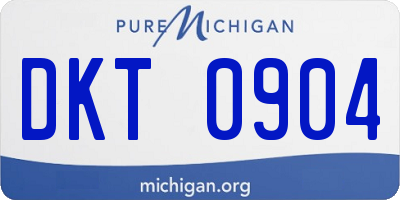 MI license plate DKT0904
