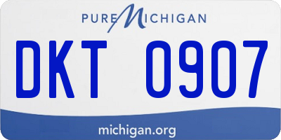 MI license plate DKT0907