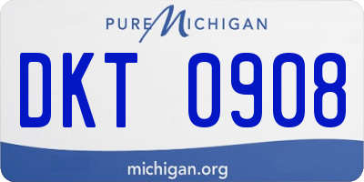 MI license plate DKT0908