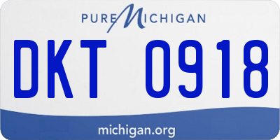 MI license plate DKT0918