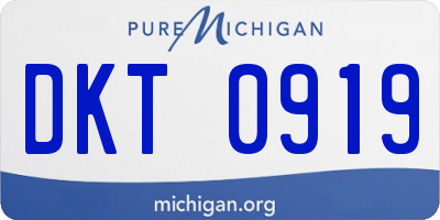 MI license plate DKT0919