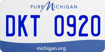 MI license plate DKT0920