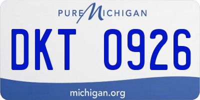 MI license plate DKT0926