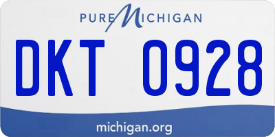 MI license plate DKT0928