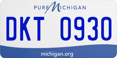 MI license plate DKT0930