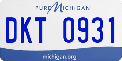 MI license plate DKT0931