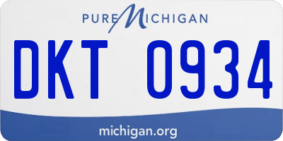 MI license plate DKT0934