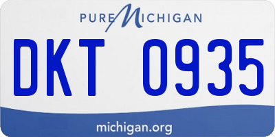 MI license plate DKT0935