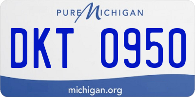 MI license plate DKT0950