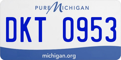 MI license plate DKT0953