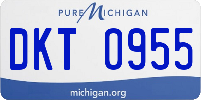 MI license plate DKT0955