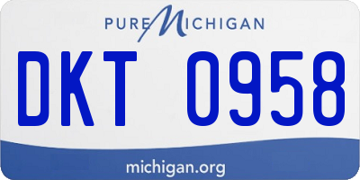 MI license plate DKT0958