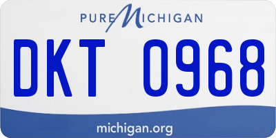 MI license plate DKT0968
