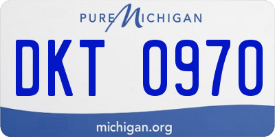 MI license plate DKT0970